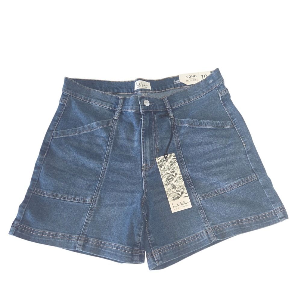 Nicole Miller SOHO High Rise Blue Denim Jean Shorts Size 10
